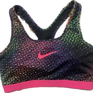 Nike Women’s Pink Multicolor Sports bra with padding size L